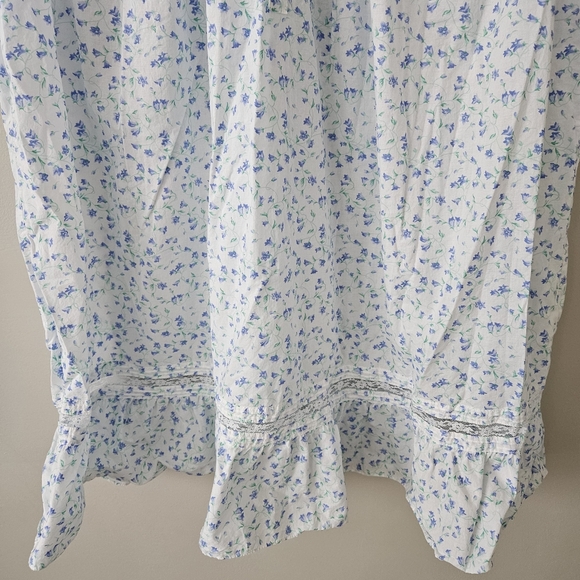Eileen West Blue Floral Cottagecore Knee Length Sleeveless Sleep Dress - Picture 5 of 13